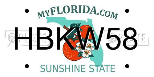 HBKW58 Florida License Plate