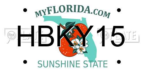 HBKY15 Florida License Plate