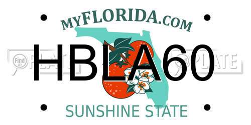 HBLA60 Florida License Plate