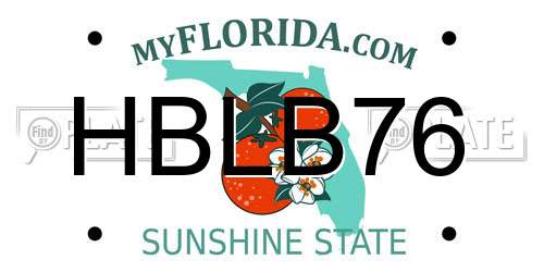 HBLB76 Florida License Plate