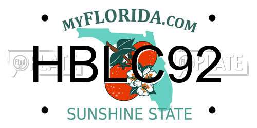 HBLC92 Florida License Plate