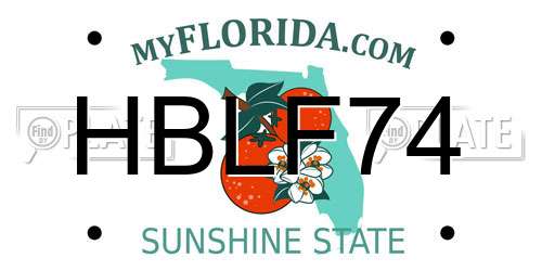 HBLF74 Florida License Plate