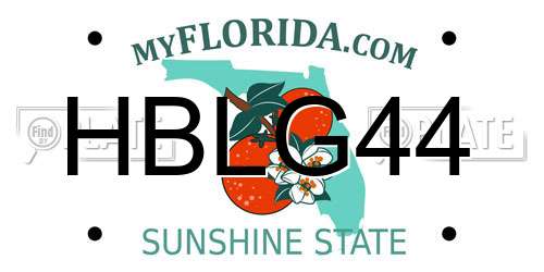 HBLG44 Florida License Plate