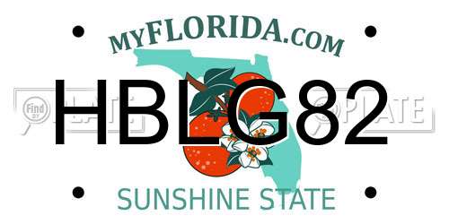 HBLG82 Florida License Plate