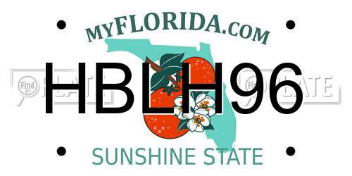HBLH96 Florida License Plate