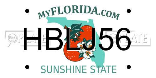 HBLJ56 Florida License Plate