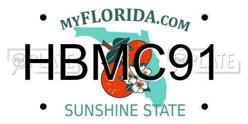 HBMC91 Florida License Plate