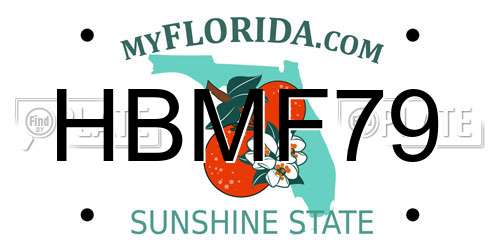 HBMF79 Florida License Plate