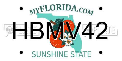 HBMV42 Florida License Plate
