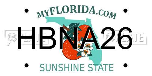 HBNA26 Florida License Plate