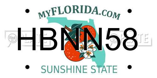 HBNN58 Florida License Plate