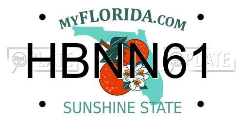 HBNN61 Florida License Plate