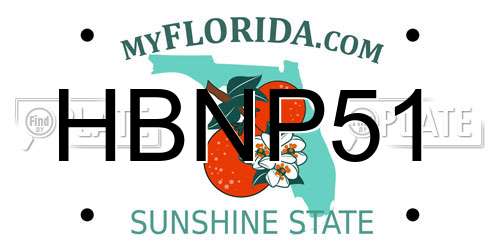 HBNP51 Florida License Plate