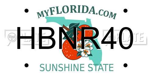 HBNR40 Florida License Plate