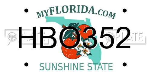 HBO352 Florida License Plate