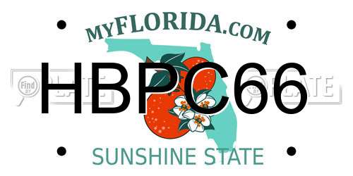 HBPC66 Florida License Plate