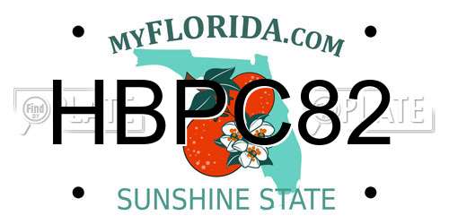 HBPC82 Florida License Plate