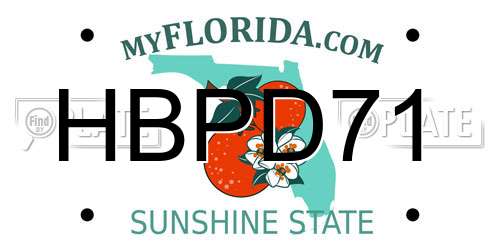 HBPD71 Florida License Plate