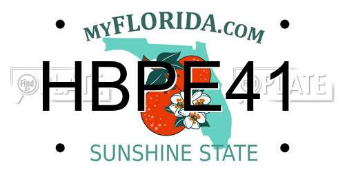 HBPE41 Florida License Plate