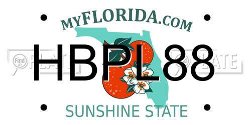 HBPL88 Florida License Plate