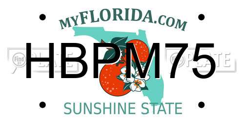 HBPM75 Florida License Plate