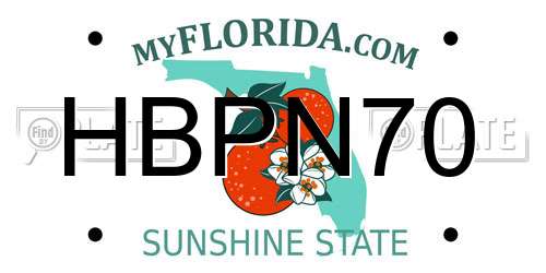 HBPN70 Florida License Plate