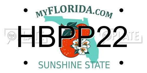 HBPP22 Florida License Plate