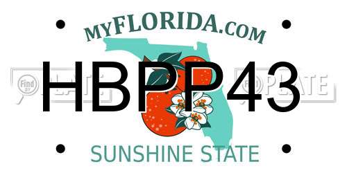 HBPP43 Florida License Plate