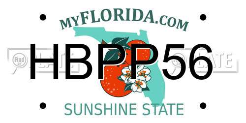 HBPP56 Florida License Plate