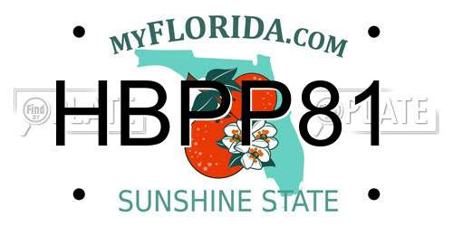 HBPP81 Florida License Plate