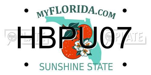 HBPU07 Florida License Plate