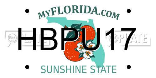HBPU17 Florida License Plate