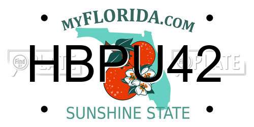 HBPU42 Florida License Plate