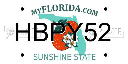 HBPY52 Florida License Plate