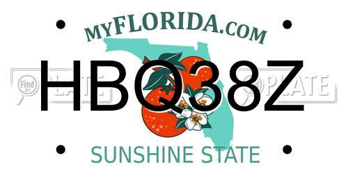 HBQ38Z Florida License Plate