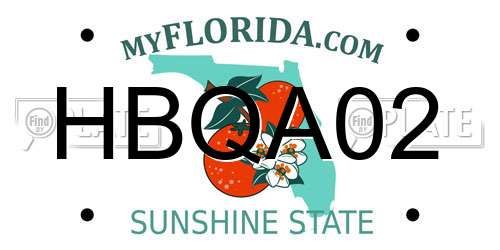HBQA02 Florida License Plate