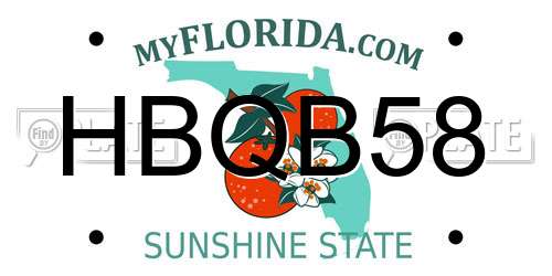 HBQB58 Florida License Plate