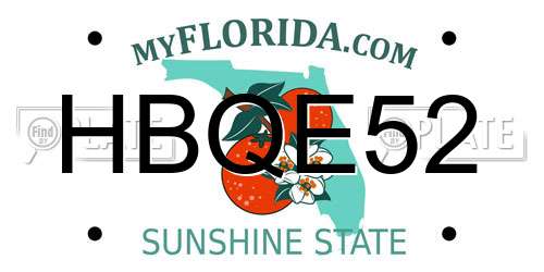 HBQE52 Florida License Plate