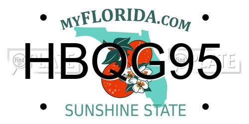 HBQG95 Florida License Plate