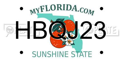 HBQJ23 Florida License Plate
