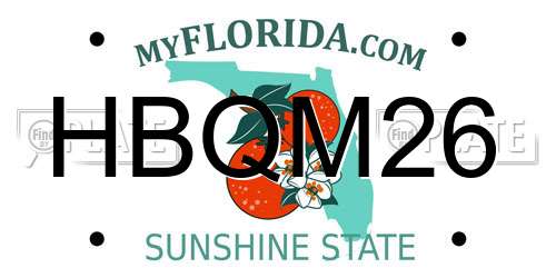 HBQM26 Florida License Plate