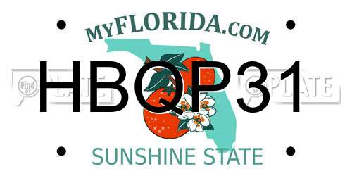 HBQP31 Florida License Plate
