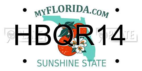 HBQR14 Florida License Plate