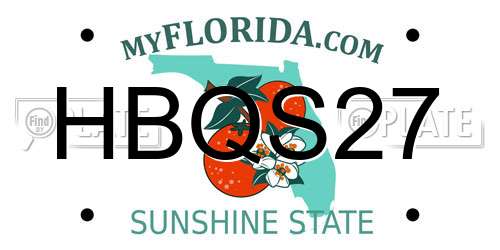 HBQS27 Florida License Plate