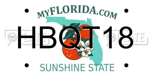 HBQT18 Florida License Plate