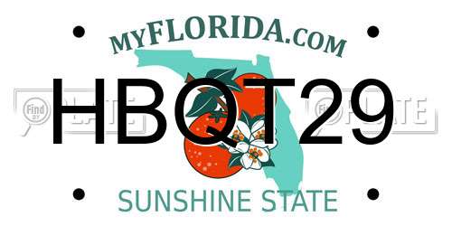 HBQT29 Florida License Plate