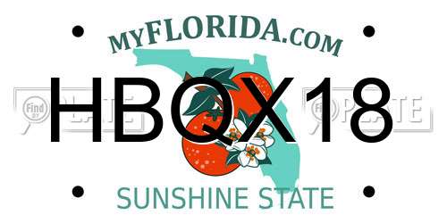 HBQX18 Florida License Plate