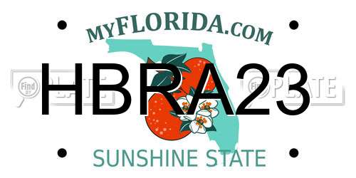 HBRA23 Florida License Plate