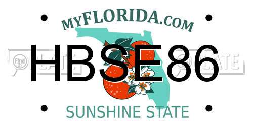 HBSE86 Florida License Plate