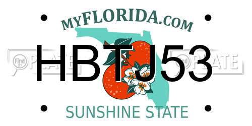 HBTJ53 Florida License Plate